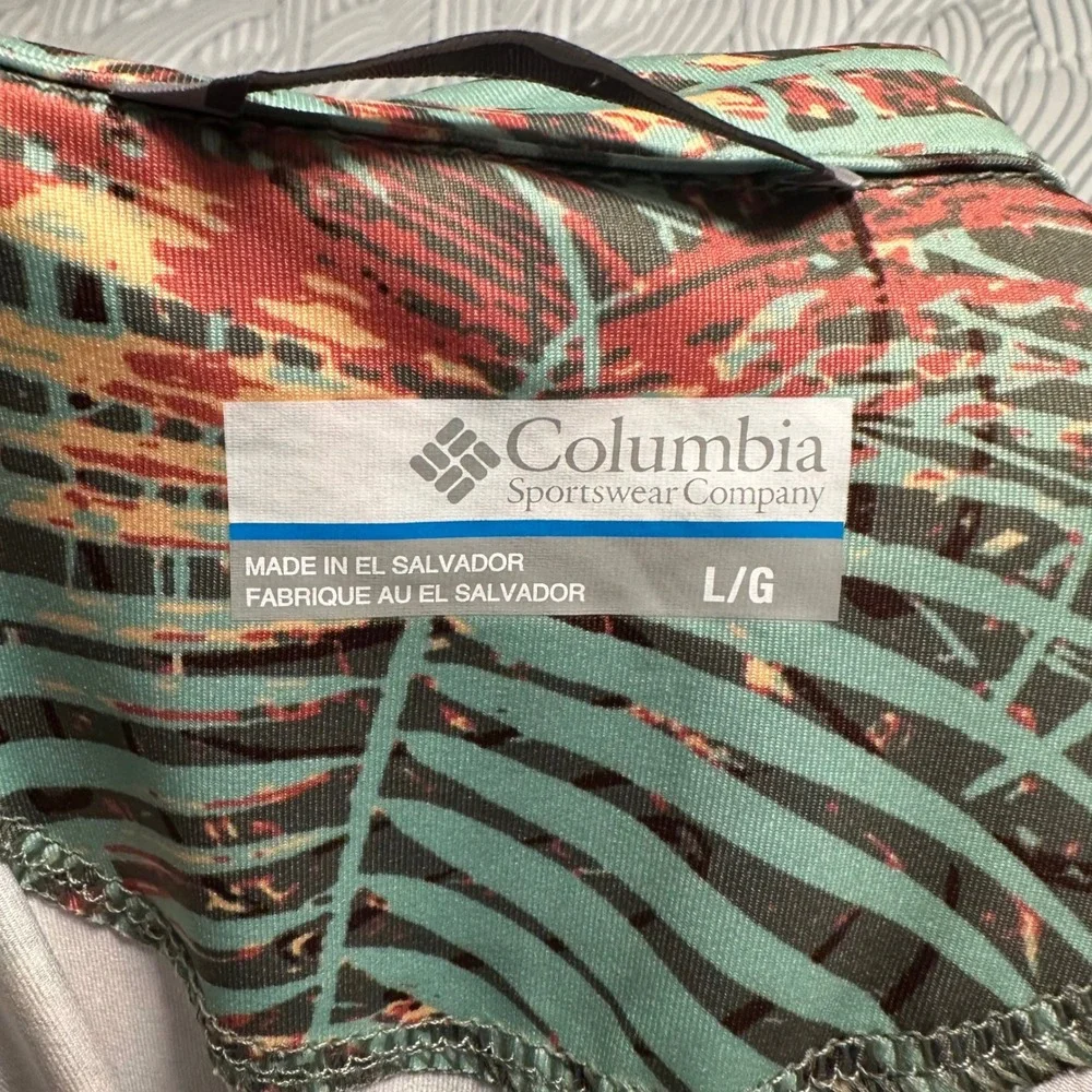 Columbia PFG Mens Super Slack Tide II Stretch Polo Tropical Palm Green L FM2209